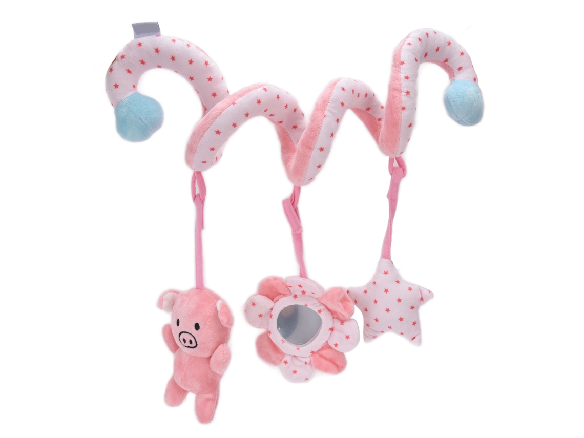 Primerox brinquedo de Pelúcia Espiral para Berço e Carrinho com Sino para Bebê Pink