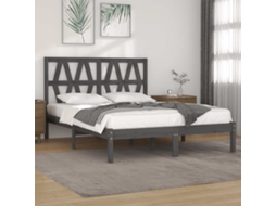 Vidaxl Estrutura De Cama 200x200 Cm Pinho Maciço Cinzento