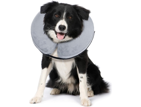 BENCMATE Colar Inflável Protetor para Cães e Gatos Colar de Recuperação em Cone Suave que não Bloqueia a Visão