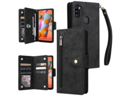 Capa De Couro Dobrável Tripla Com Fivela De Rebite Para Samsung Galaxy A11 (versão Europeia).
