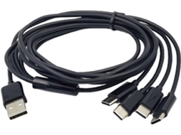 Cabo Divisor Usb-c Trançado Em Nylon Com 4 Conectores Macho Tipo-c, Cabo Rápido.