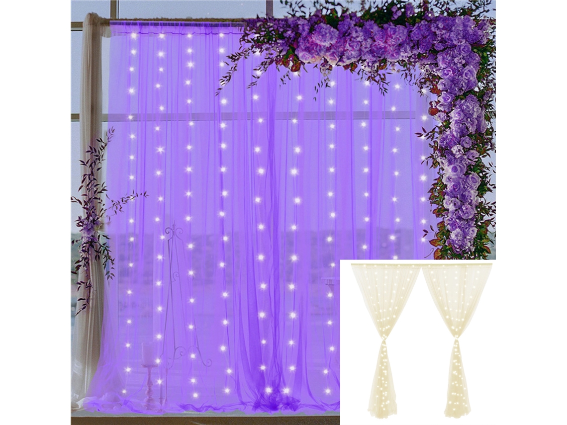 Cortina de algodão com luzes LED para decoração de festa e noite encantada LAXISCREED