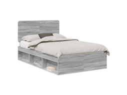 Estrutura da Cama com Cabeceira Cinza Sonoma 120x200 cm MAISON EXCLUSIVE