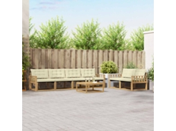 Vidaxl Conjunto De Sofás Para Exterior 7 Unid. Branco E Creme