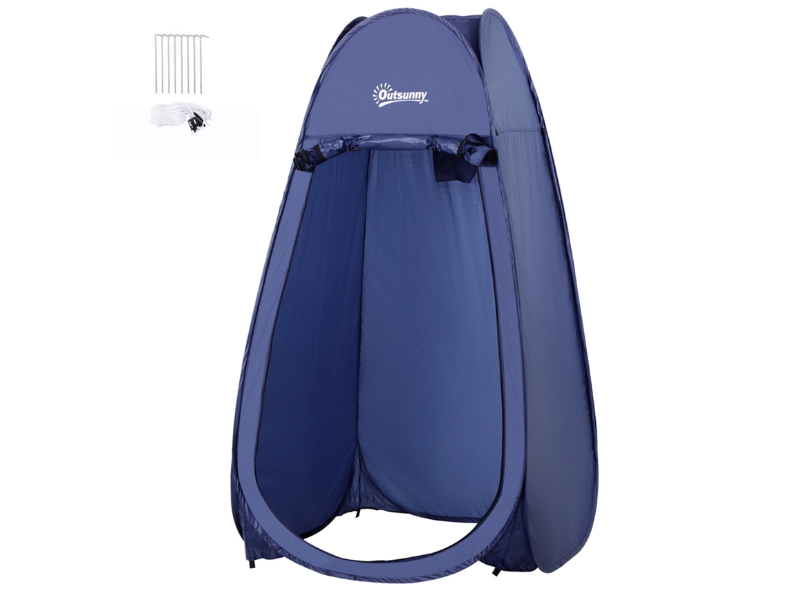 Ducha pop up com proteção UV, teto impermeável e alça para camping e praia 100x100x185cm azul turquesa BTFORUS