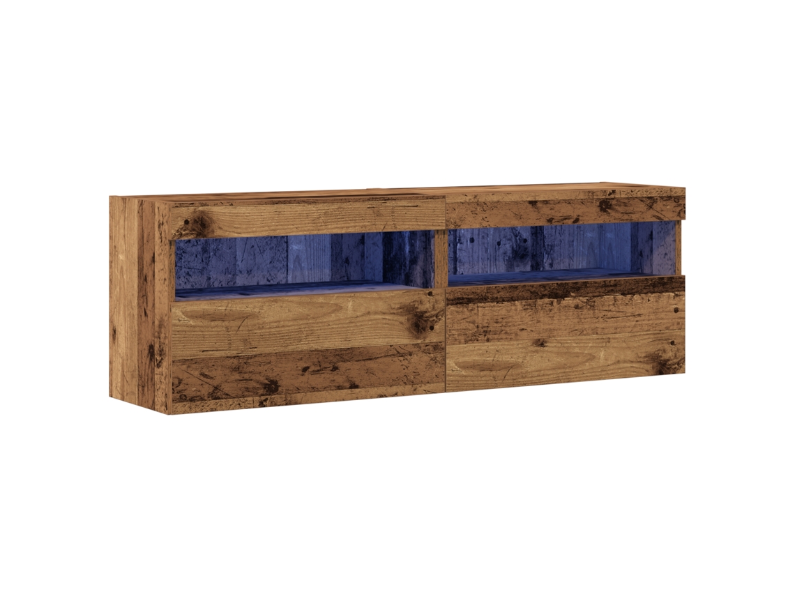 Conjunto 2 Gabinete Para Tv Vidaxl Castanho Derivados De Madeira (60 X 30 X 40 Cm)