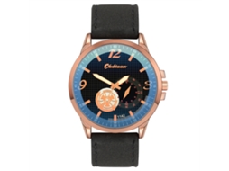 Reloj De Pulsera De Piel Pu Para Hombres Estilo Empresarial Casual Simple Oro Rosa+cuerda Negra