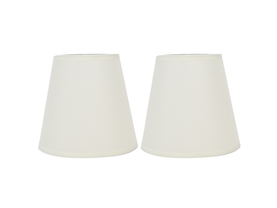2pcs Abajur de Tecido Estilo Europeu Clip On para Lâmpada E14 Lustre Parede Branco Pt07 S/MARCA