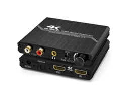 Extrator De Áudio Hdmi 2.0, Divisor De Áudio Estéreo Rca L/r Spdif Óptico Spdif 3,5 Mm Com Controle Volume, 60hz, Hdcp 2.2, Hdr, 3d, Yuv, 4::