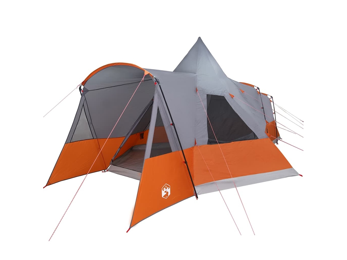 Conjunto 1 Tenda Teepee Vidaxl Cinzento Tafetá (720 X 465 X 295 Cm)