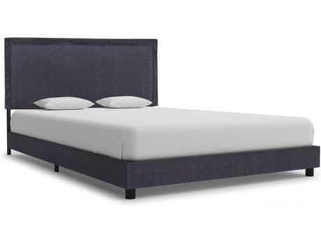 Cama VIDAXL 280983 Tecido Cinzento Escuro  (Compatível com Colchão: 140x200 cm)