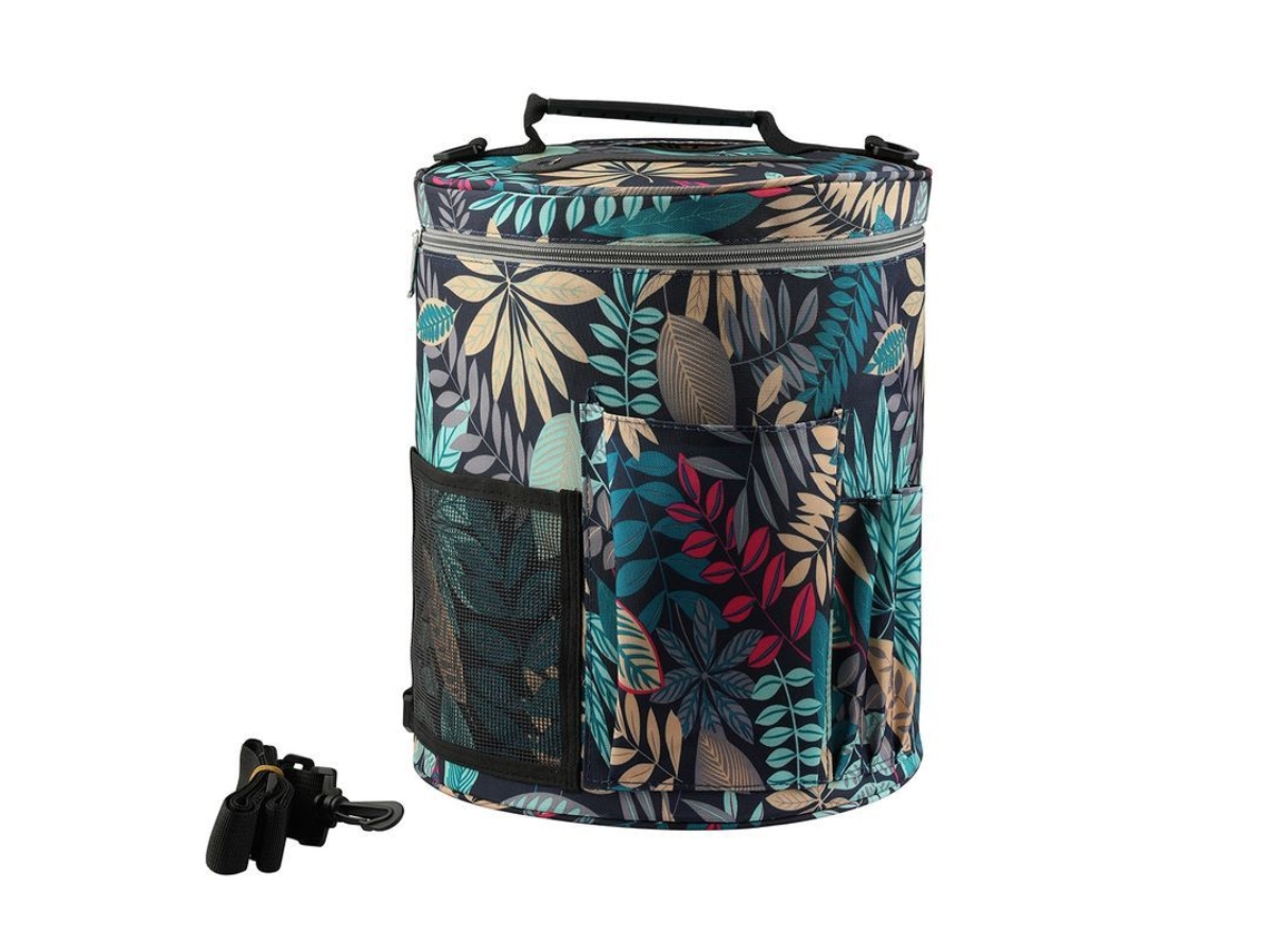 Bolsa para Projetos de Tricô e Crochê, Armazenamento de Lã e Agulhas com Bolso para Acessórios