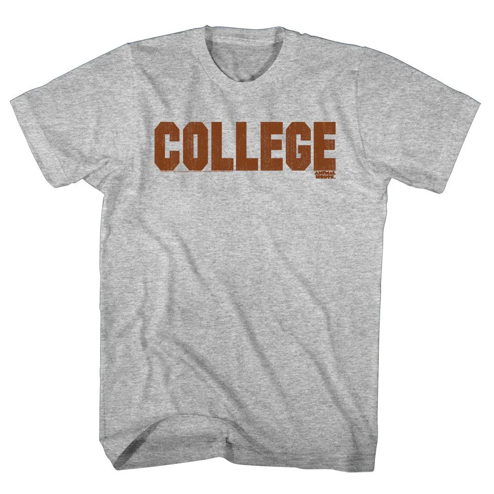 Unisex Adult T-shirt Rockinstone Animal House Movie Clg Orange Heather Gray Sizel