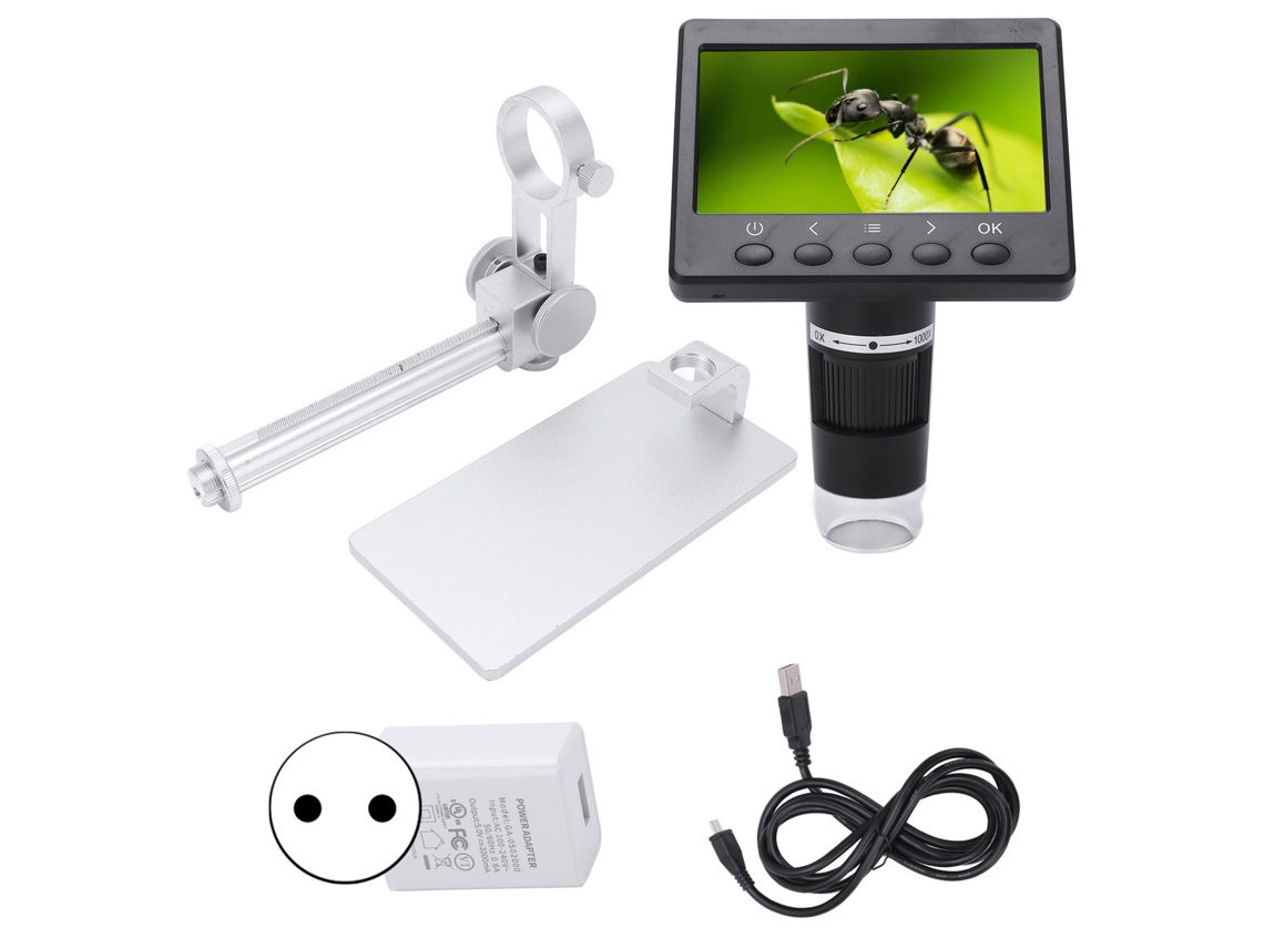 Microscópio Digital 720p (ecrã Lcd Hd De 4,3 Polegadas, Ampliação De 1000x)