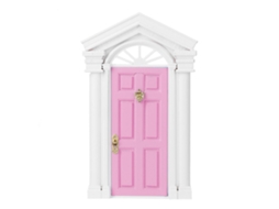 Ats puerta de Muñecas 1:12 Miniatsura Hada Madera Abatsible Con Accesorios Rosa