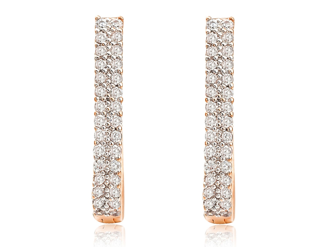Brincos Pendentes Com Decoração De Strass E Efeito Eletroplatado