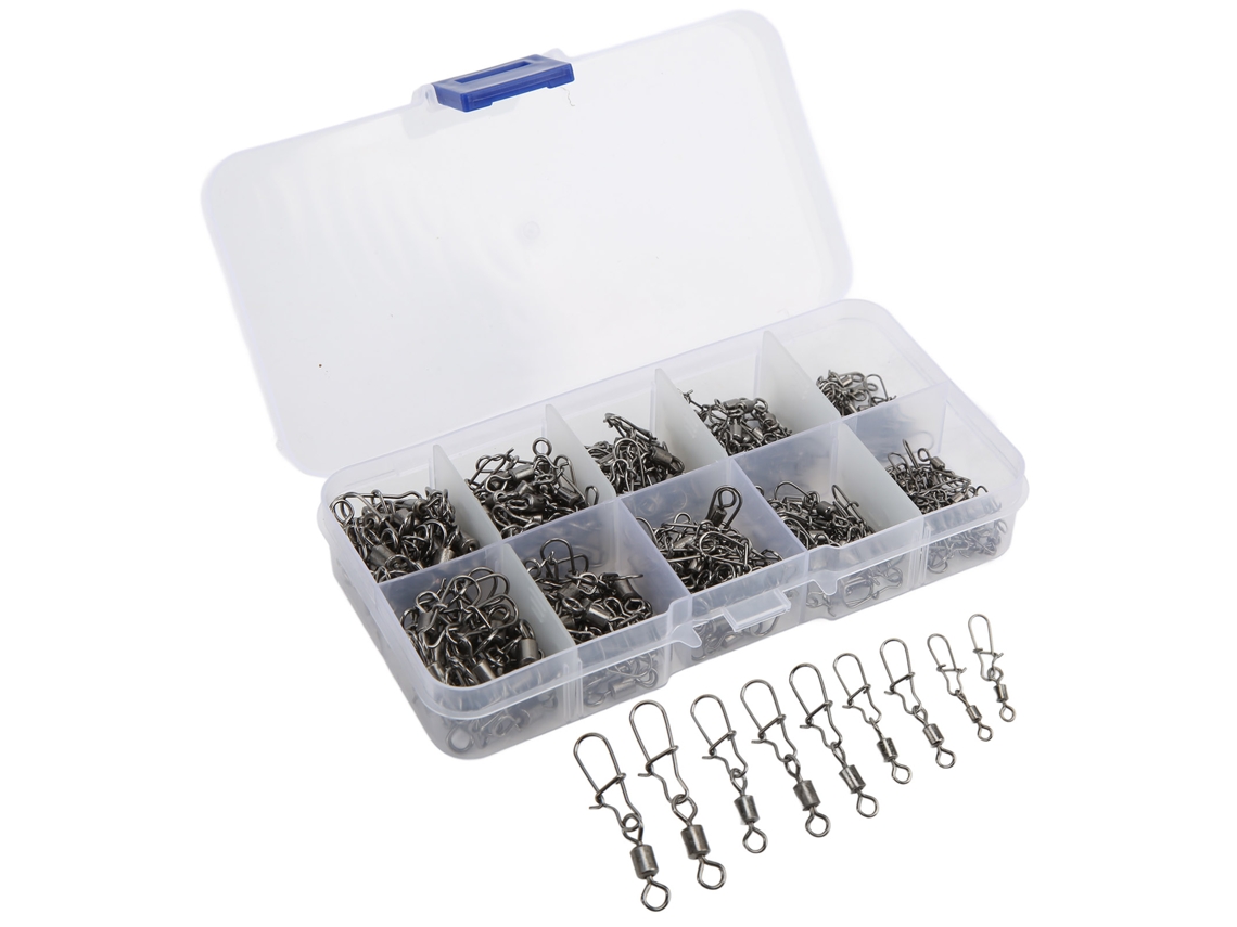 Conjunto 210 Rotativos Pesca Aço Inox com Fecho