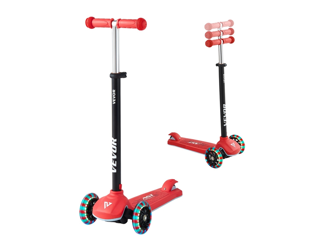 Patinete Infantil Quadro Alumínio Vermelho 3 Rodas 520 X 250 X 800 Mm Vevor