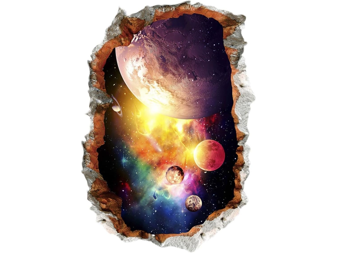 Adesivos Parede 3d Pvc Planetas Espaço Sideral Decoração Prática Segura Paredes Vidros Design Criativo GOKOCO