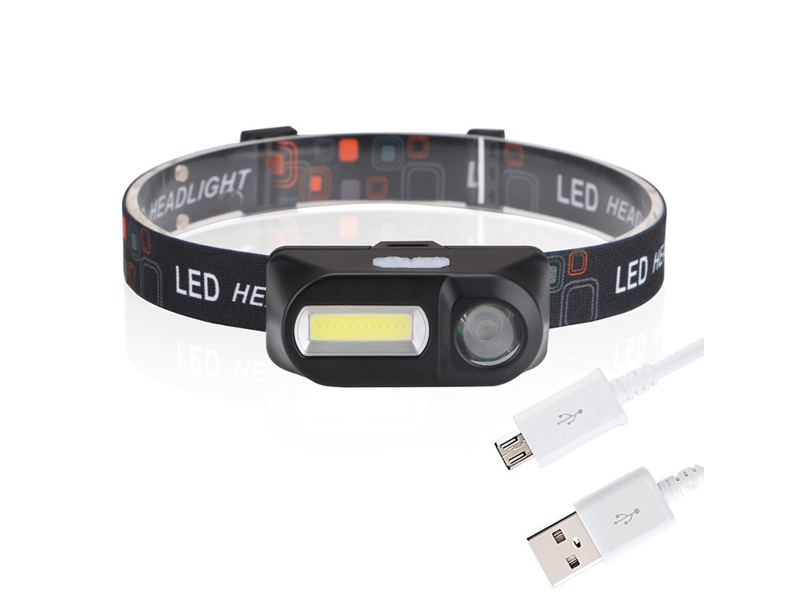 Lanterna De Cabeça Leve E Prática (led Cob/xpe) Com Carregamento Usb., Lanterna Elegante E Fácil De Usar Com Led Cob/xpe Brilhante