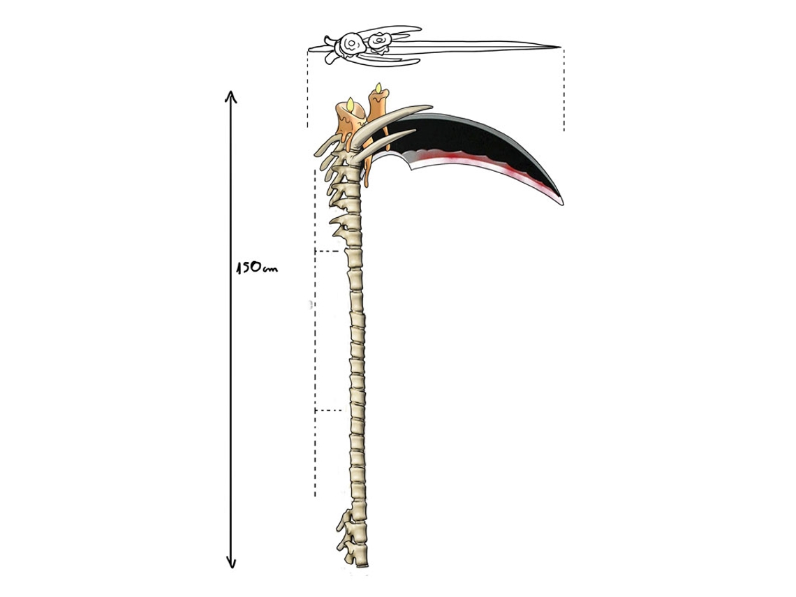 Foice de Ossos Destacável de 150 cm