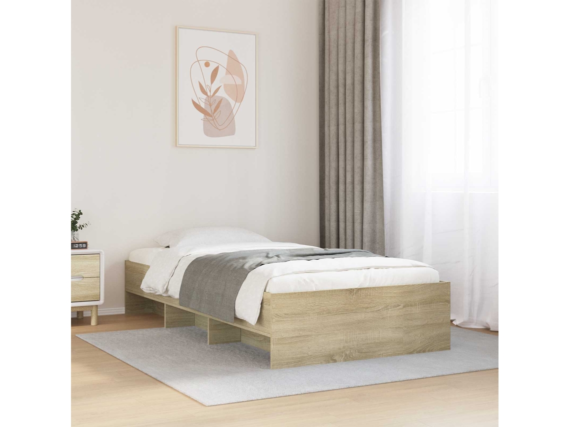 Vidaxl Estrutura Da Cama Com Prateleira Carvalho Sonoma 80 X 200 Cm