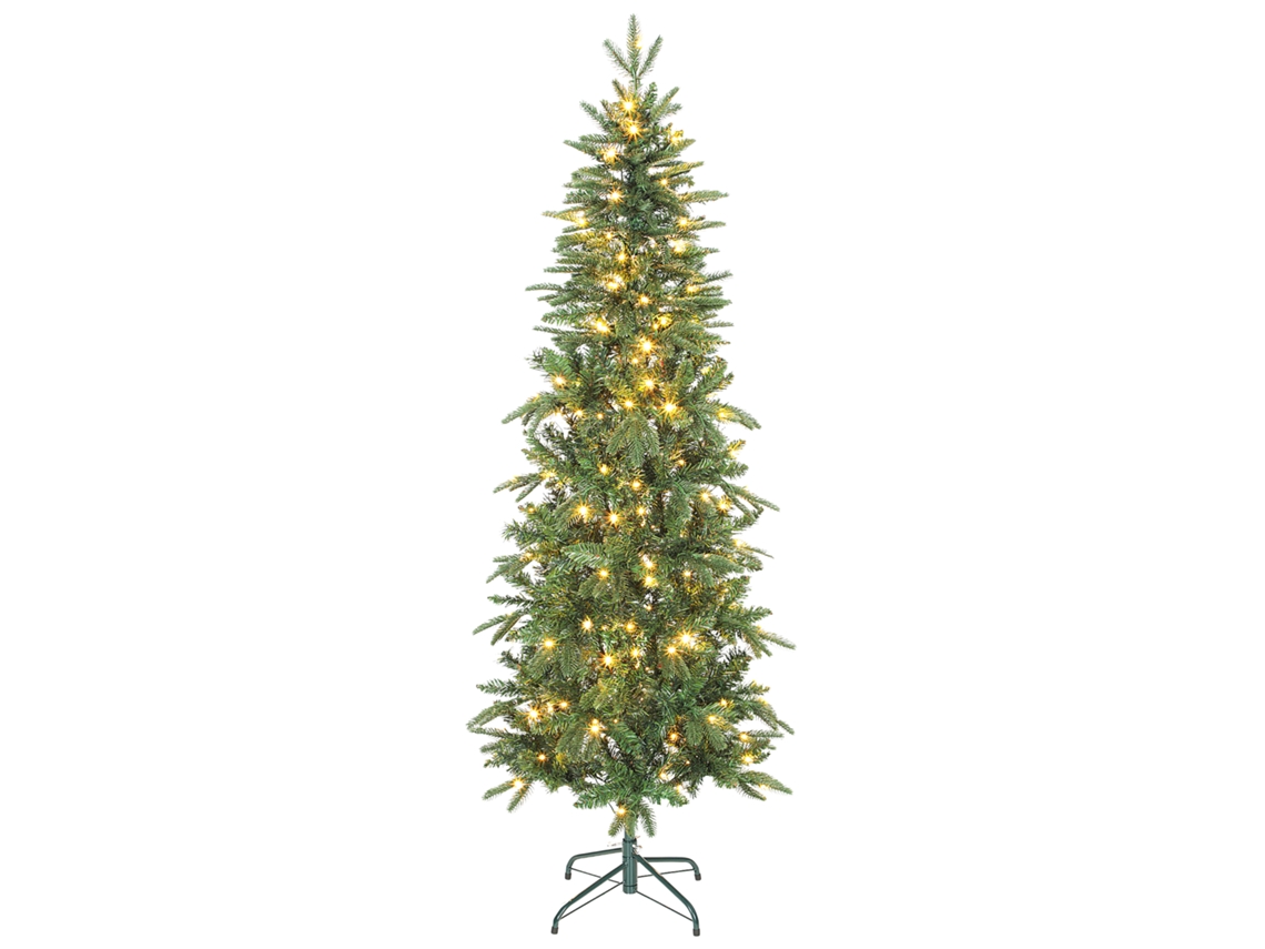 Árvore de Natal artificial, 180cm, com 200 luzes, 8 modos, galhos articulados, verde