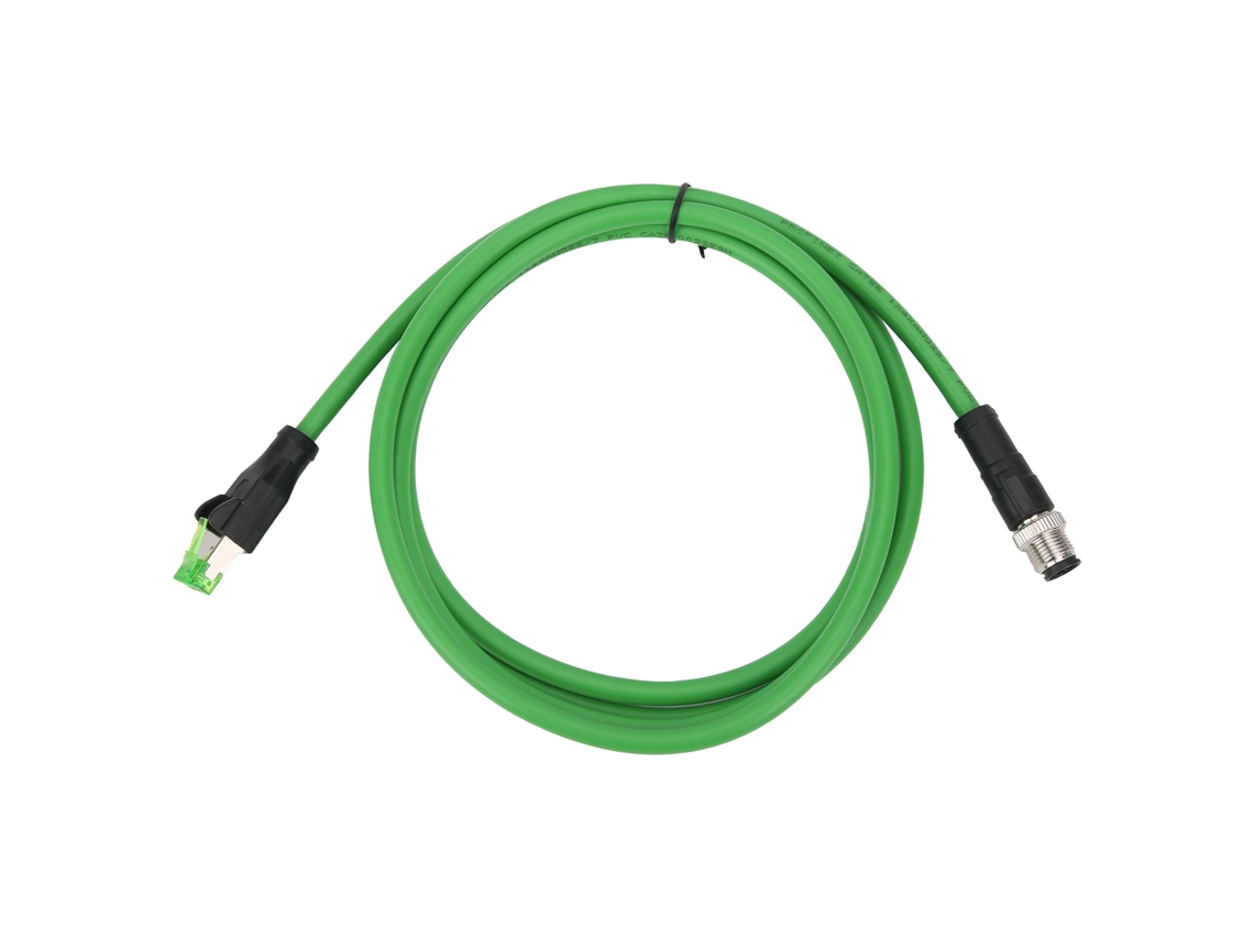 Cabo Ethernet Blindado M12 Para Rj45 4 Pinos Cat5e 24 Awg Ip67 À Prova D'água