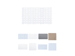 Alfombra De Baño Antideslizante Suave Y Acolchada - Estera Resistente Con Ventosas Para El Baño O Ducha Blanco - Redondo 68x36 Cm