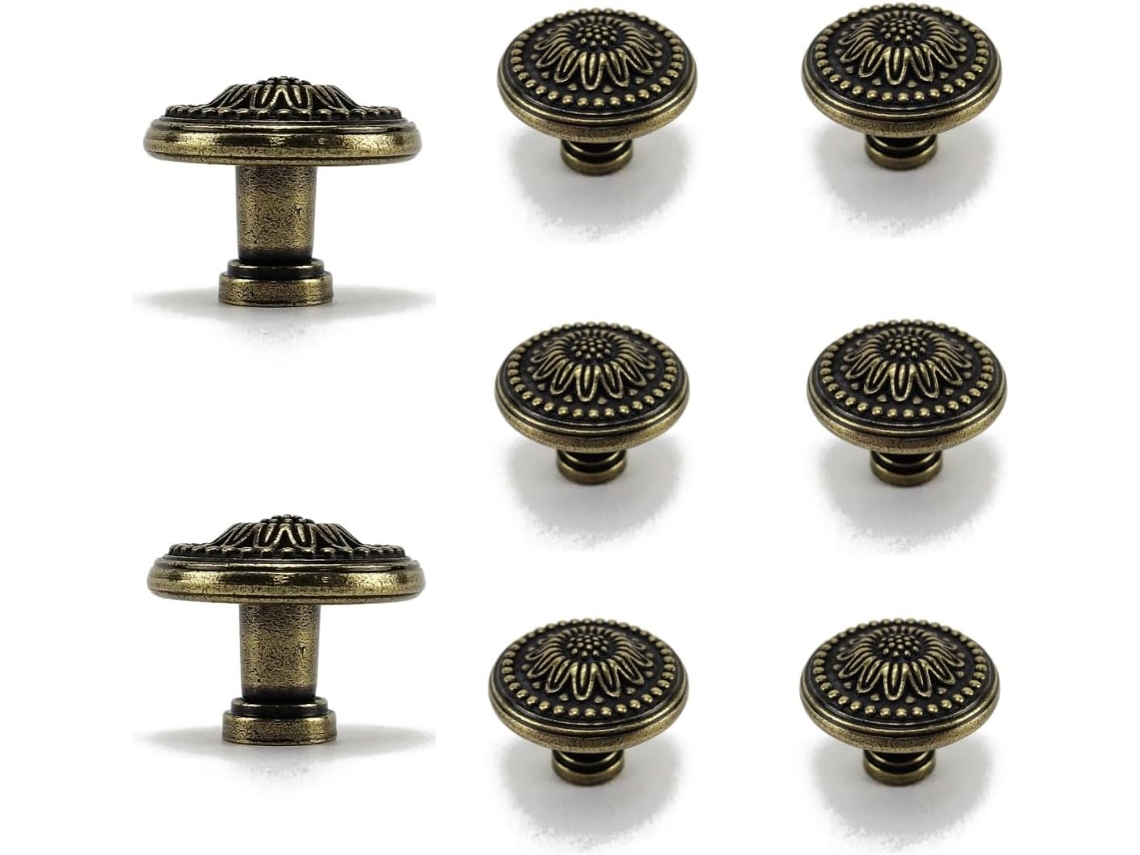 Conjunto De 8 Puxadores Armário Em Liga Zinco Com Furo Único Para Gavetas E Portas Armários Acessórios Móveis