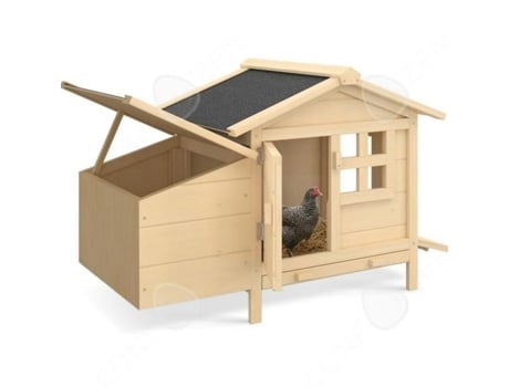 Galinheiro De Madeira 99x55x66cm Residência De Pequenos Animais Galinhas Coelho Caixa Exterior Porta Trancável Grande Galinheiro Doméstico Confozen