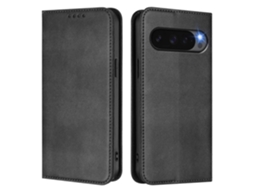 Capa Tipo Carteira Para Google Pixel 9 Com Textura Retrô E Bloqueio Rfid Em Couro