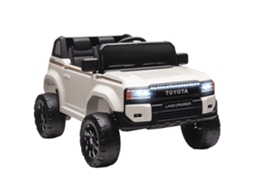 Toyota Land Cruiser 12v Carrinho Elétrico Infantil Com Controle Remoto. Para Crianças De 3 A 6 Anos. Cor Branca.