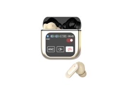 Fones sem fio com cancelamento ativo ruído Bluetooth 5.4 touchscreen microfone HD IPX7 compatível iOS e Android Champagne JIAPEI