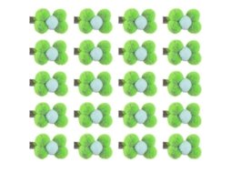 20pcs Clips Cabelo Cachorro Filhote Pequeno Bow Yorkie Flores Clips Pet Cabelo Verde