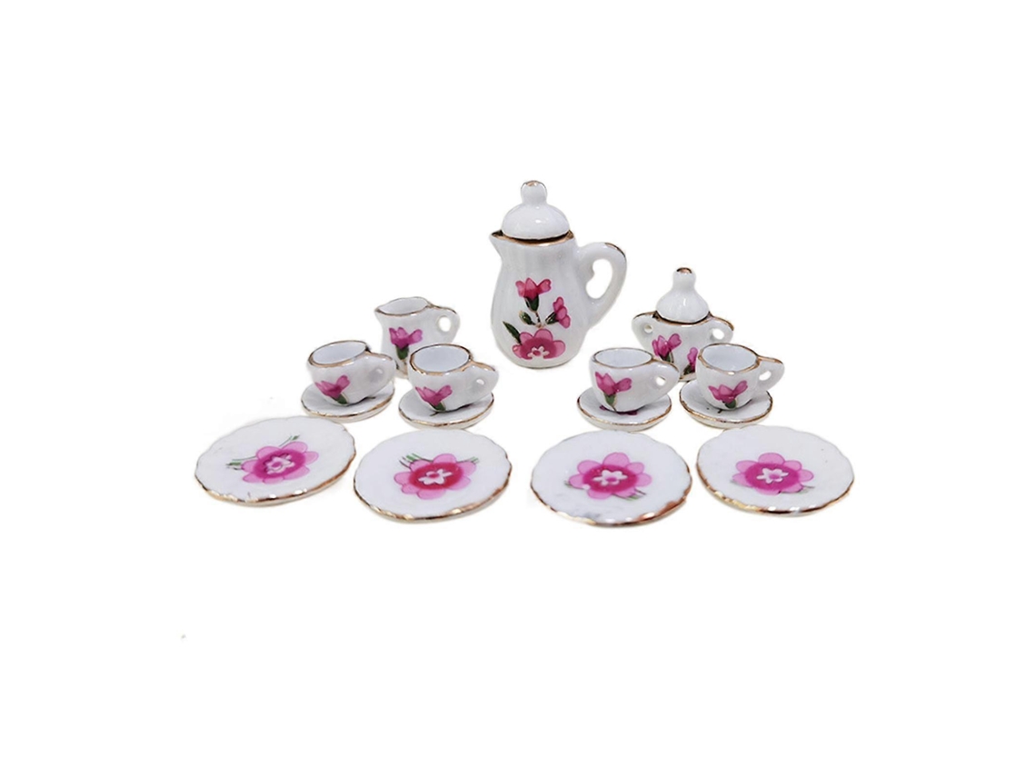 Mini Bule, Xícara, Prato, Utensílios De Jantar Simulados, Miniatura De Casa De Boneca, Chá De Porcelana