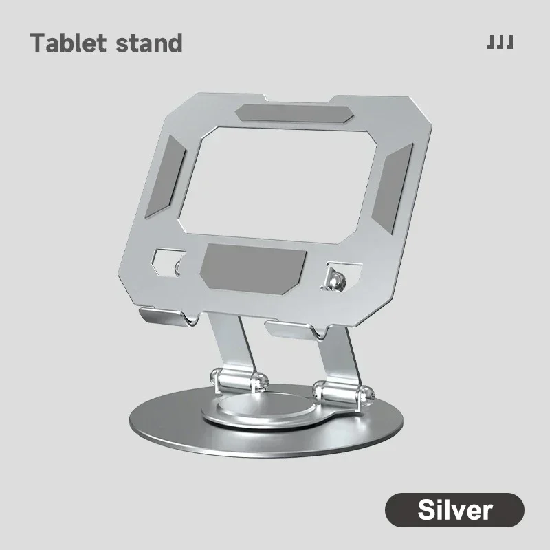 Suporte Portátil Vazado para Tablet e celular em Liga de Metal com rotação 360° MDUG (prateado)