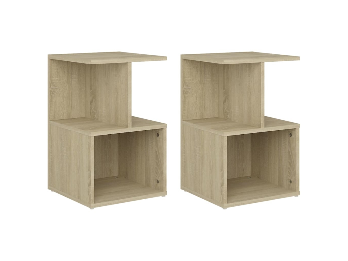 Bedside Cabinet, Bedside Cabinets Vidaxl Marrom Madeira Processada (n/a)