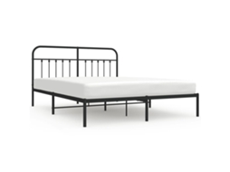 Bed Frame, Bed Frames Vidaxl Preto Aço (183 X 213 Cm)