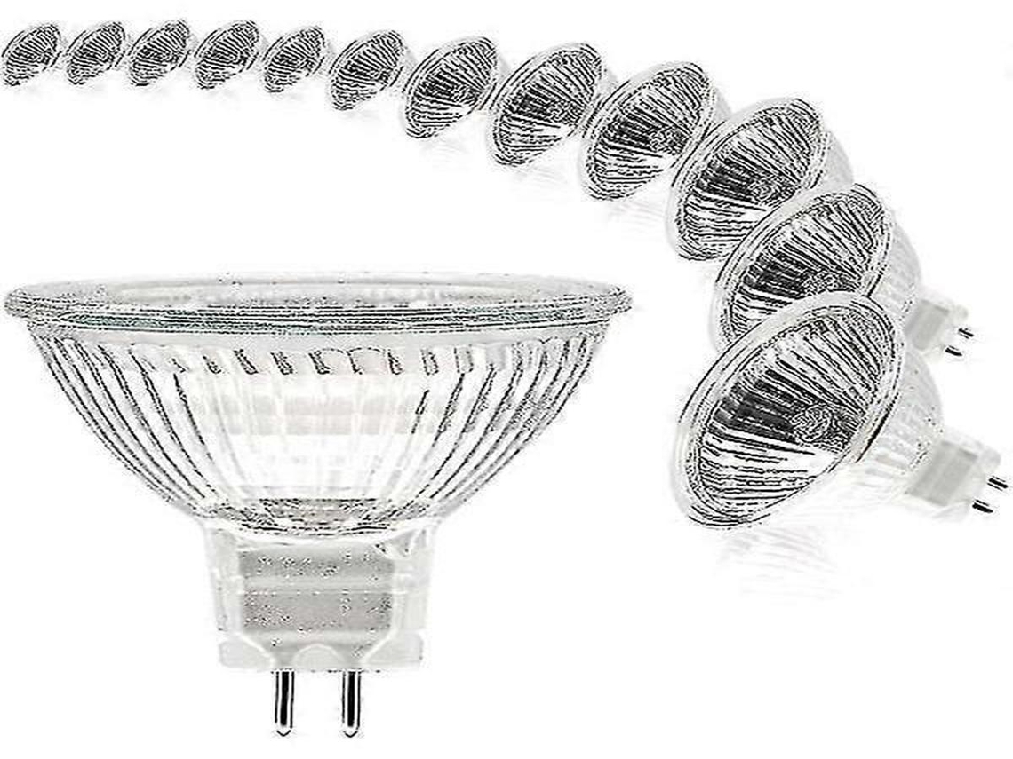 Lurelia Pack De 12 Lâmpadas Halógenas Mr16 Gu5.3 20w 12v 2700k 35graus, Branco Quente, Regulável, Sem Cintilação, Luz Estável