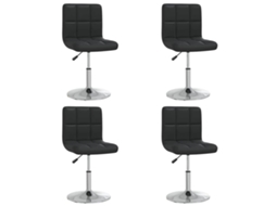 Conjunto 4 Cadeira De Jantar Vidaxl Preto Couro Sintético (40 X 43 X 85.5 Cm)