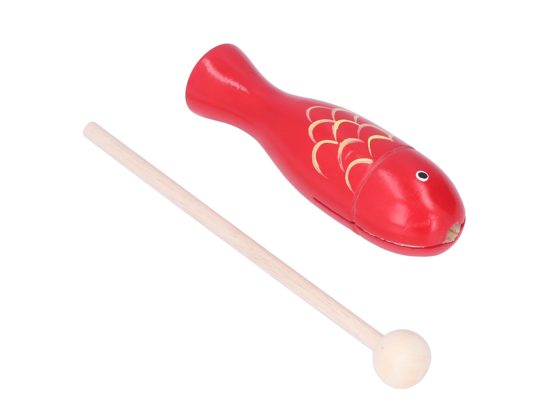 Mali instrumento de Percussão em Forma de Peixe de Madeira Portátil para Crianças Toddlers Vermelho