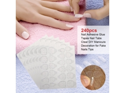 240pcs Tiras De Cola Para Unhas Falsas Adesivas Transparentes Diy Manicure Decoração