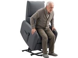 Poltrona Elétrica Reclinável com Controle Remoto e Bolsa de Tecido, Cinza Carvão. SINI TECH STORE