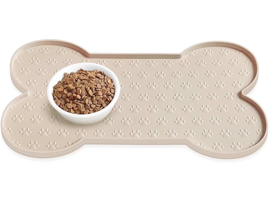 Tapete Antiderrapante de Silicone para Tigela de Cachorro, Mais Grosso e Impermeável, Ideal para Gatos e Filhotes. Possui Borda Elevada AQUAFORGE