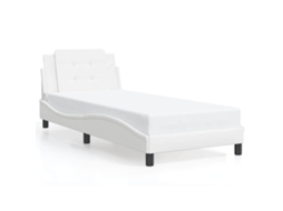 Estrutura de Cama Sem Colchão Zadar Couro Artificial Branco MAISON EXCLUSIVE (80x200 cm)