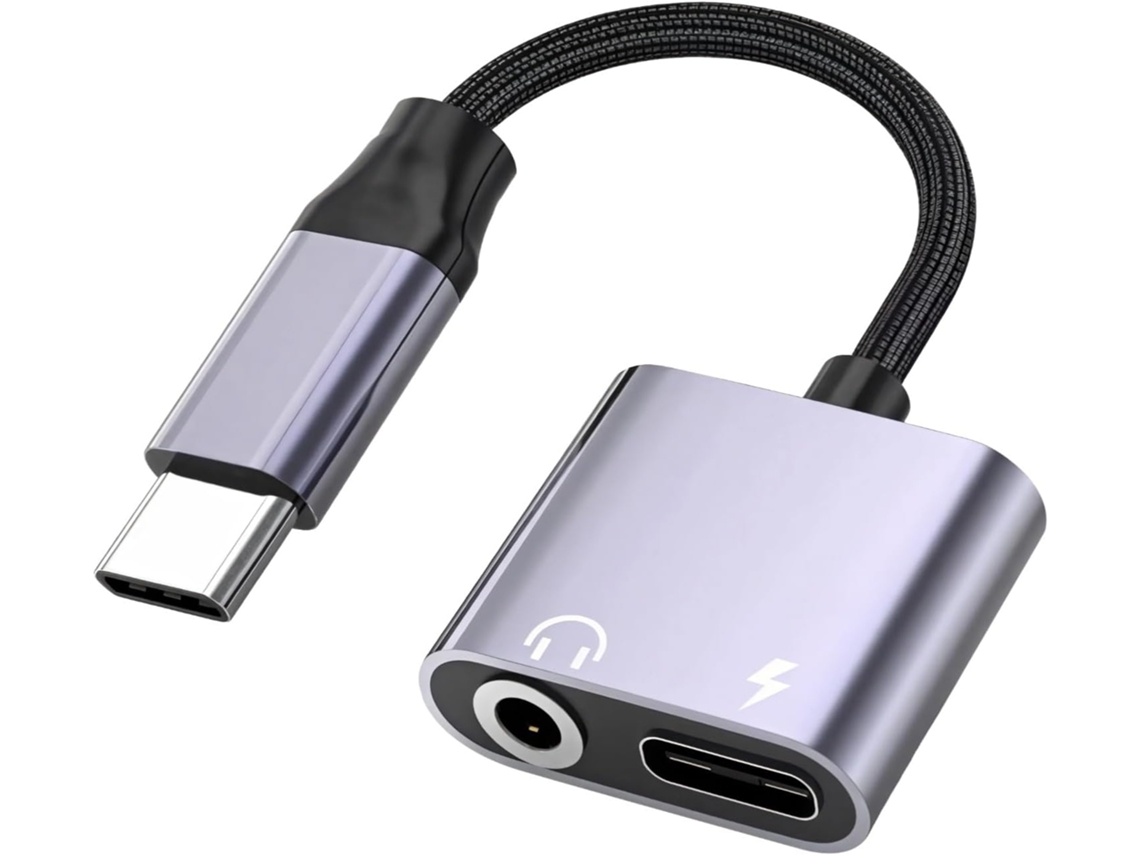 Adaptador E Carregador De Áudio Usb-c, Compatível Com Celulares Sem