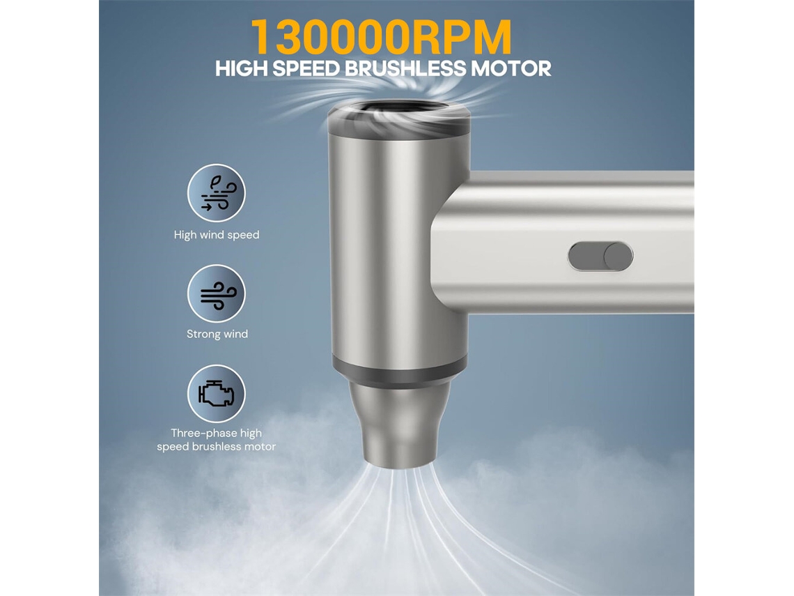 Ventilador Turbo Portátil J01max 160 W 130.000 Rpm 2 Em 1 Sopro E Aspiração Bateria De 2000 Mah Liga De Alumínio Portátil Recarga Rapida