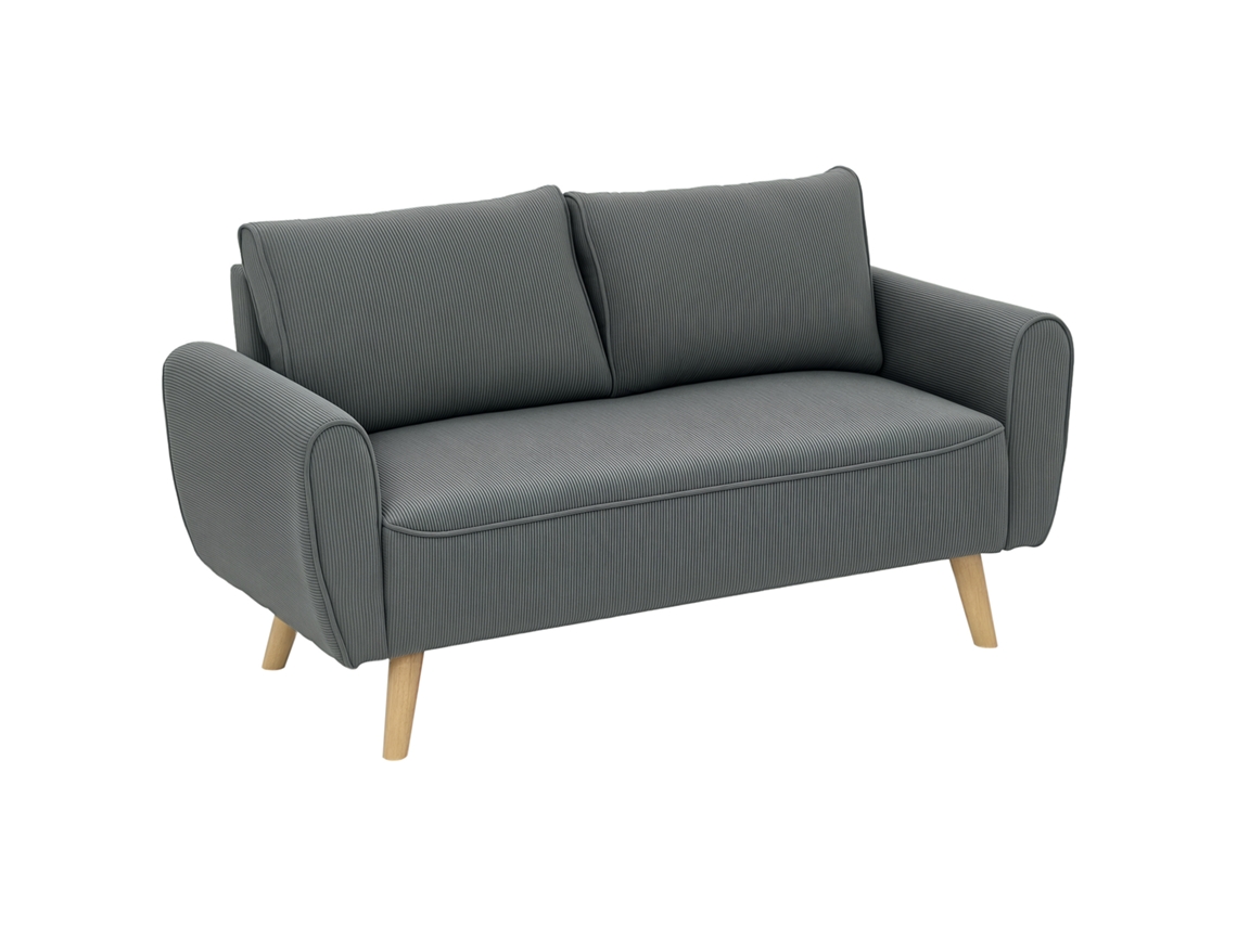 Sofá 2 lugares com capa de veludo cotelê, 145x75x78 cm ANTRACITE