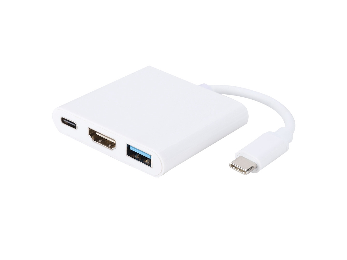 Conversor Adaptador Hub De Carga Pd + Usb3.0 Hdmi Para Type C 3 Em 1
